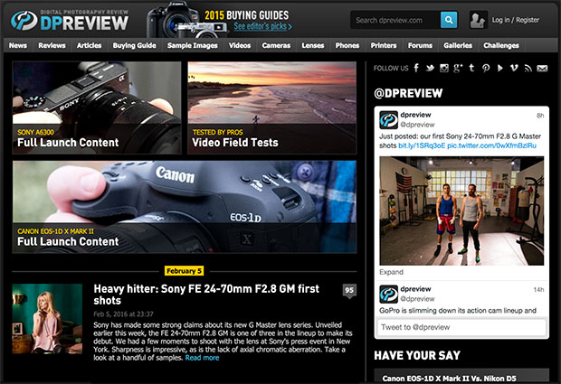 dpreview fotografie review website